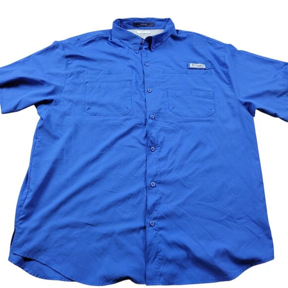 Columbia Other - Columbia Tamiami Shirt Mens 2XL Blue PFG Omni-Shade Fishing Button Front